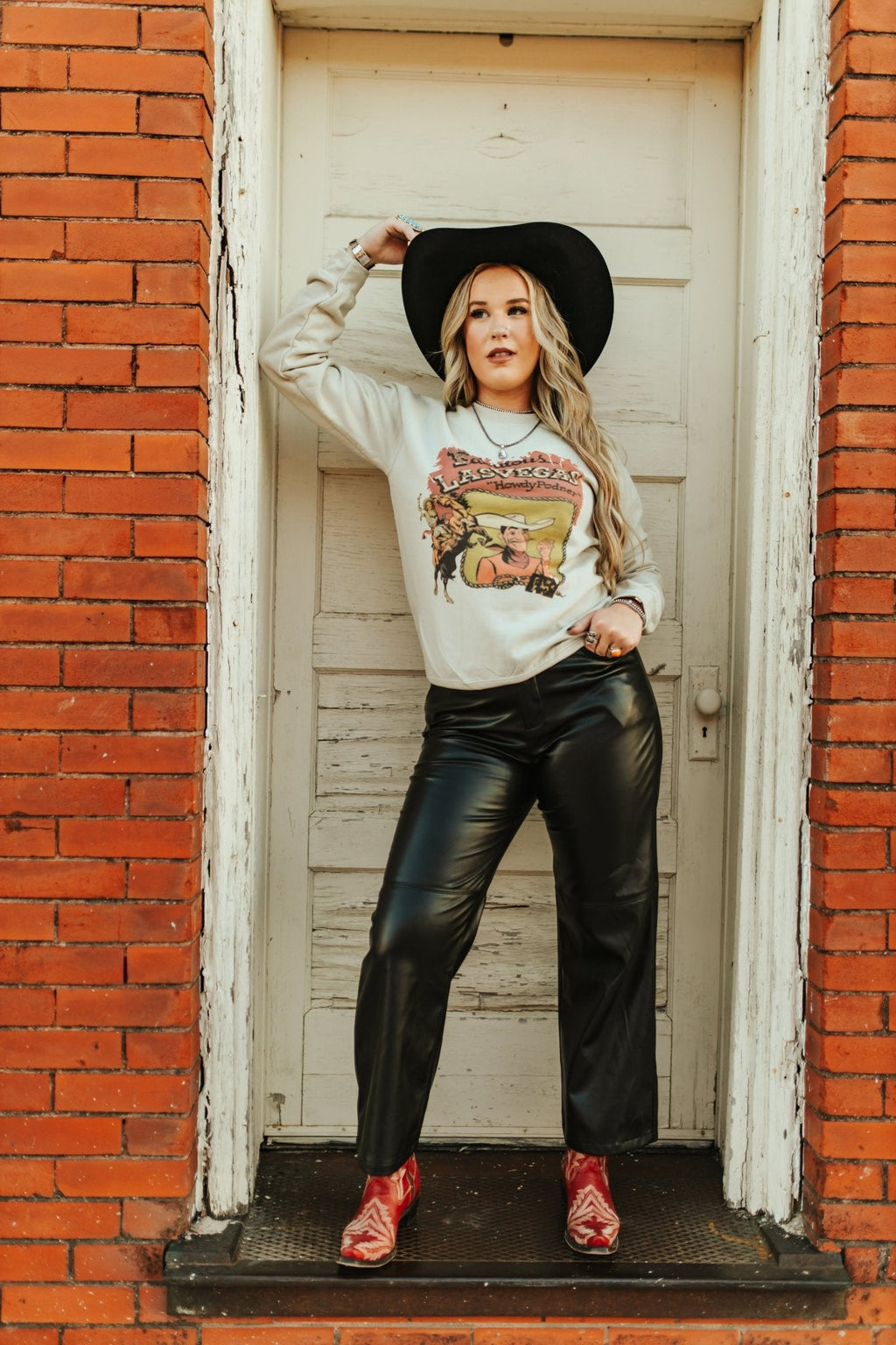 Wild Junkie Las Vegas Howdy Partner Graphic Sweatshirt — back view