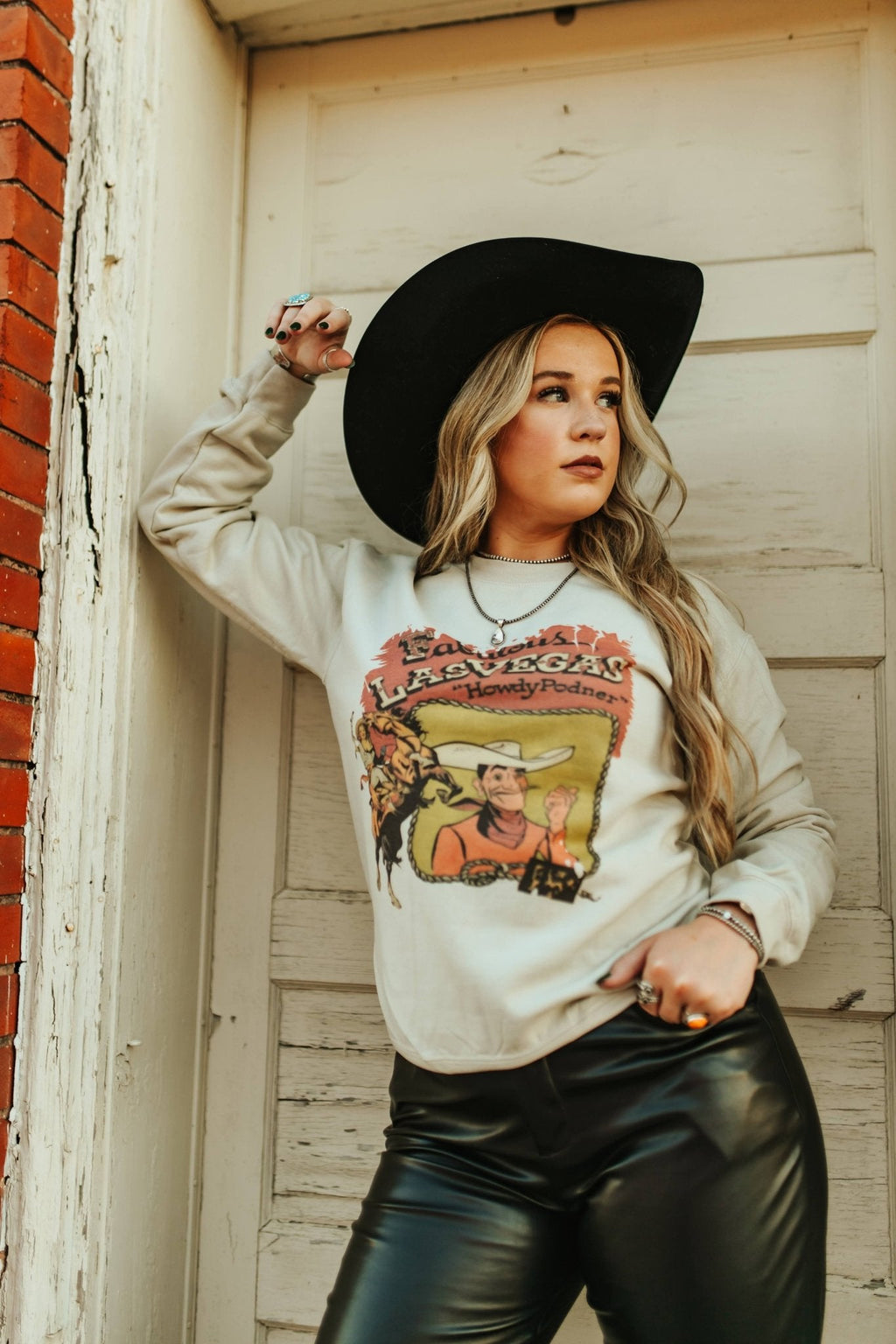 Wild Junkie Las Vegas Howdy Partner Graphic Sweatshirt — side view