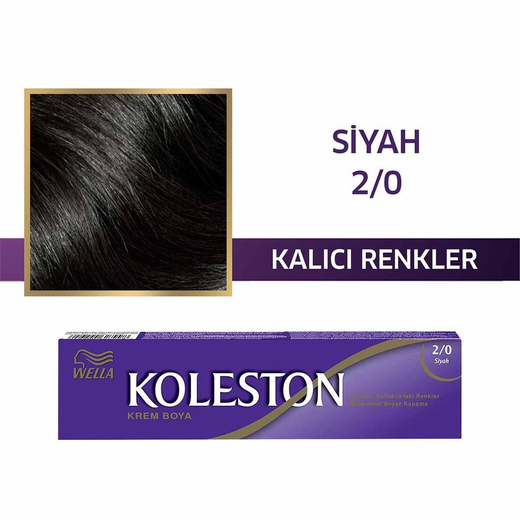 Wella Koleston Permanent Hair Color - Black Hair Dye for Vibrant, Gray Coverage at Home