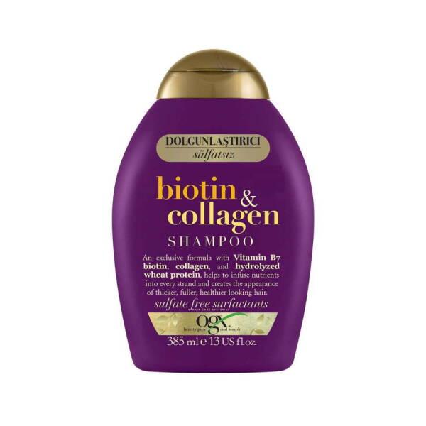 OGX Biotin & Collagen Shampoo - Thickening & Strengthening Hair Care for Thinning or Weak Hair, 13.01 fl oz