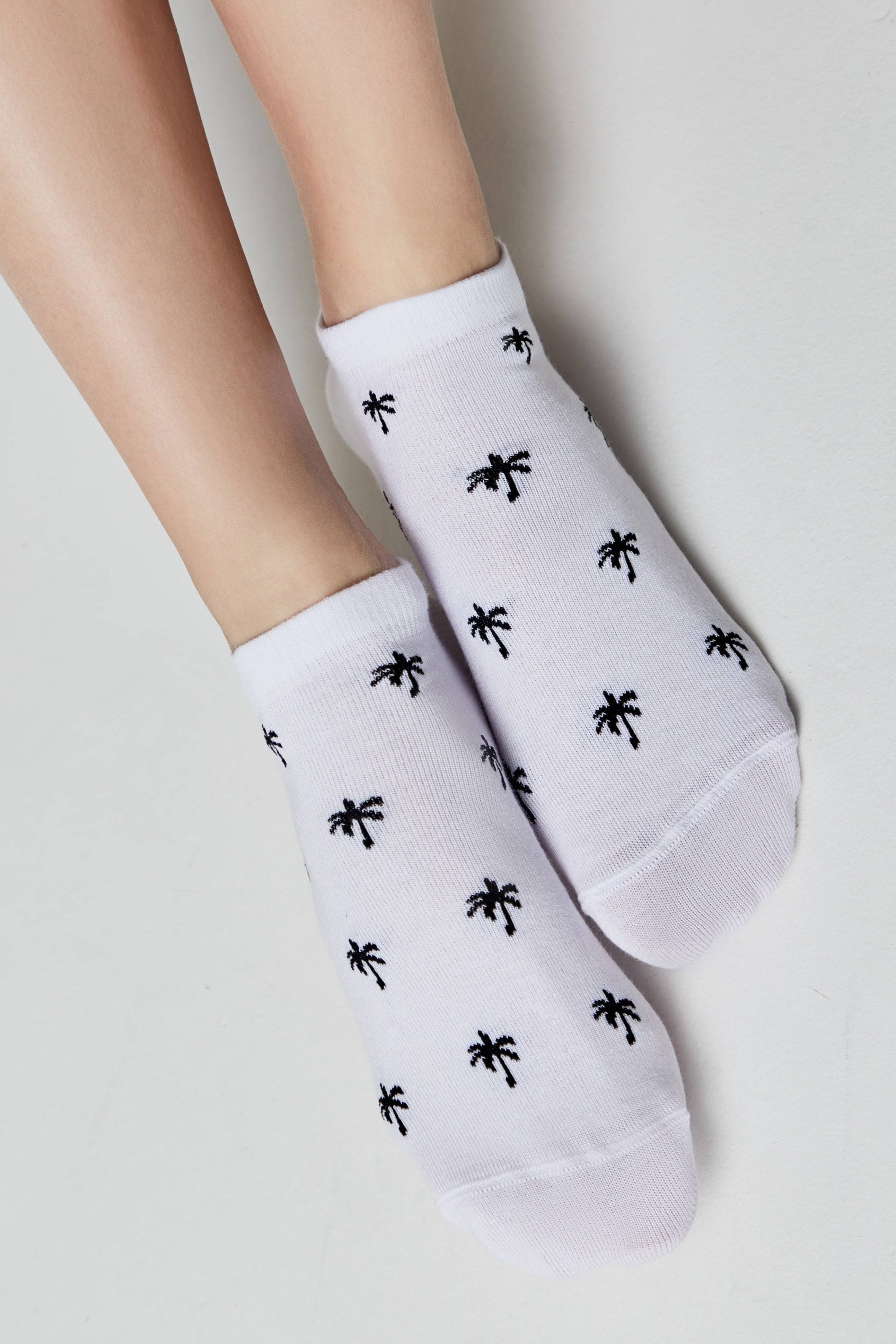 TheRanok.com Cotton Ankle Socks Conte Active - 589 Palm Trees — flat-lay composition