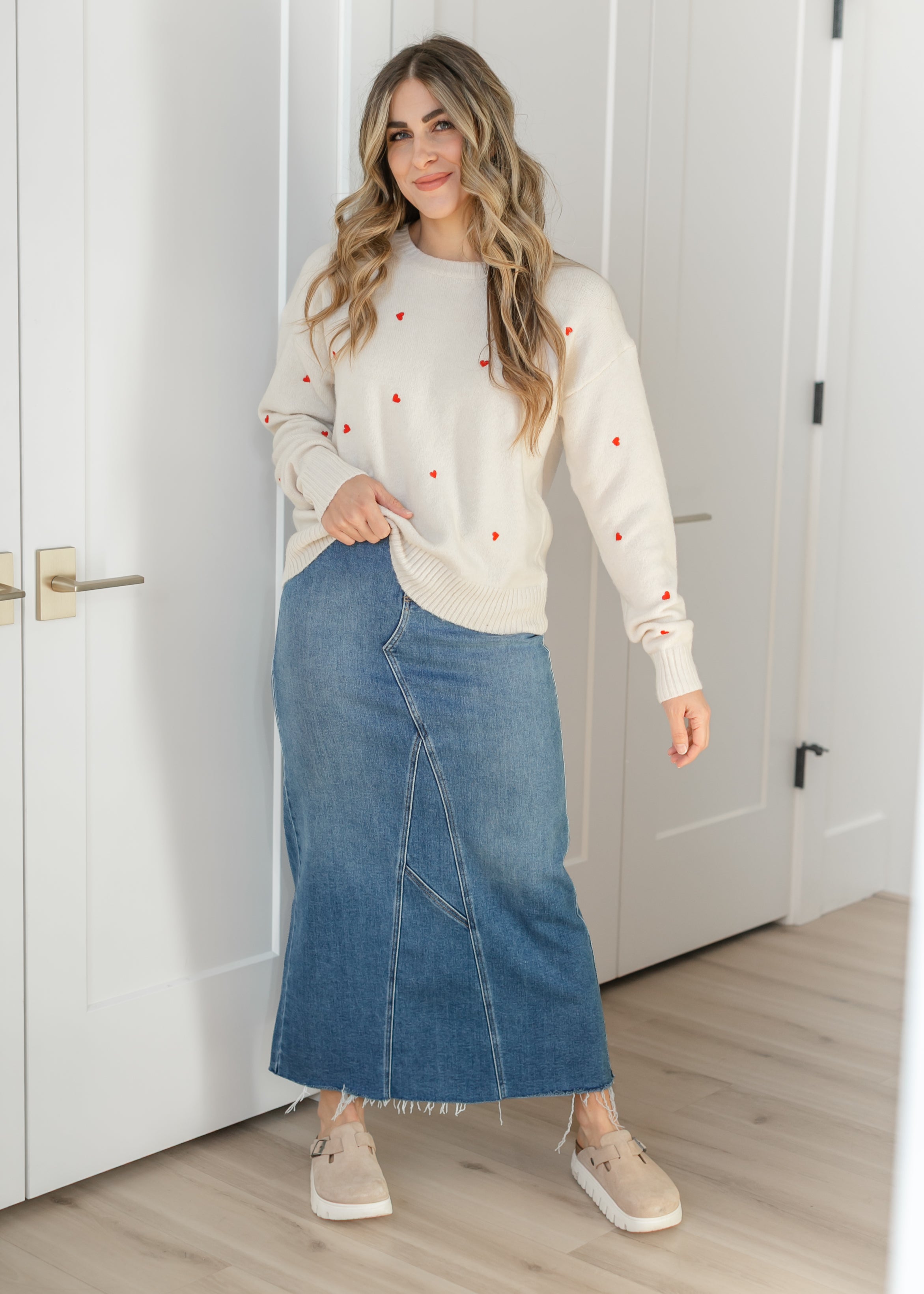 Inherit Co. Inherit Co. Lee A-Line Raw Hem Maxi Skirt - FINAL SALE — side view