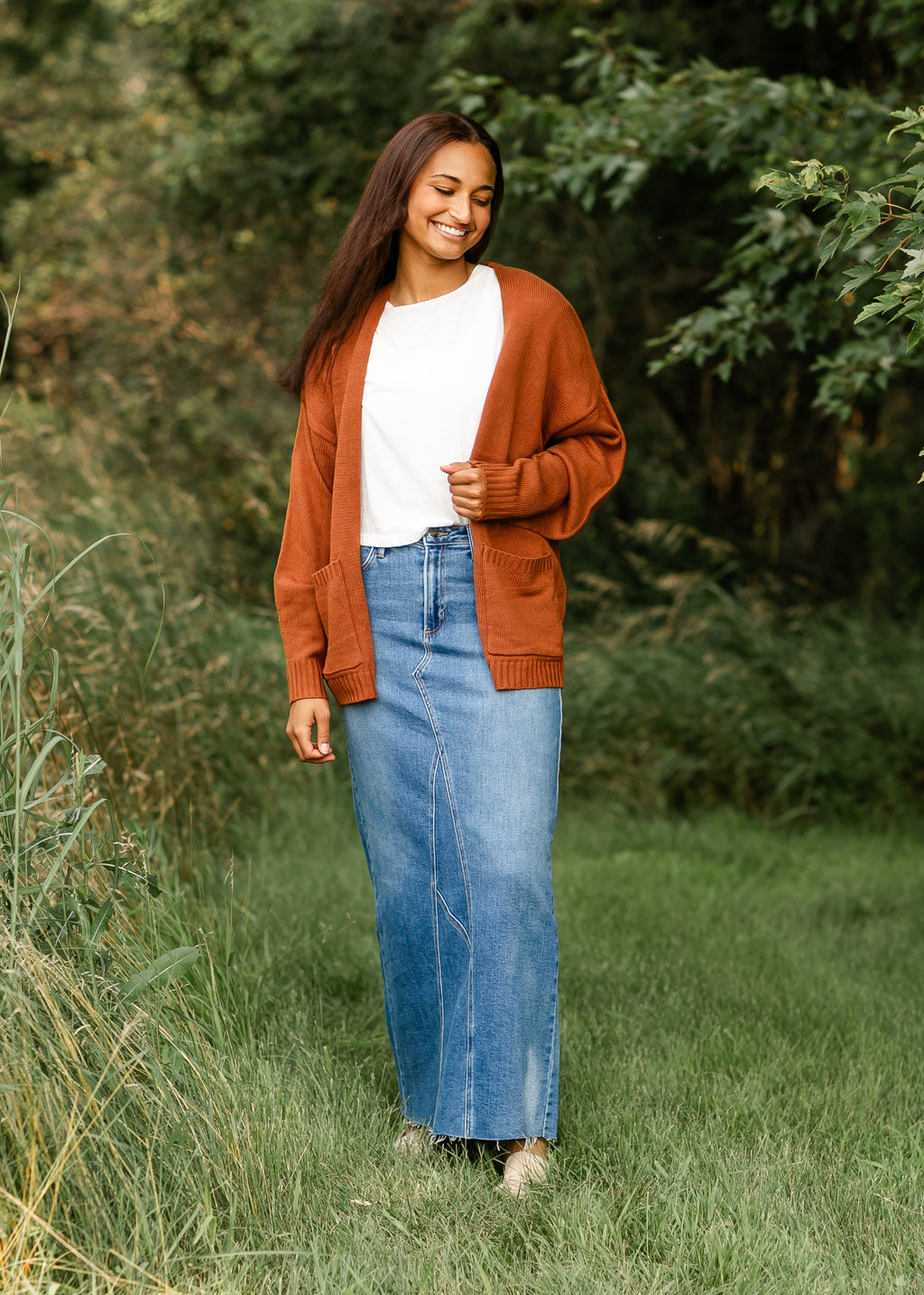 Inherit Co. Inherit Co. Lee A-Line Raw Hem Maxi Skirt - FINAL SALE — comparison shot