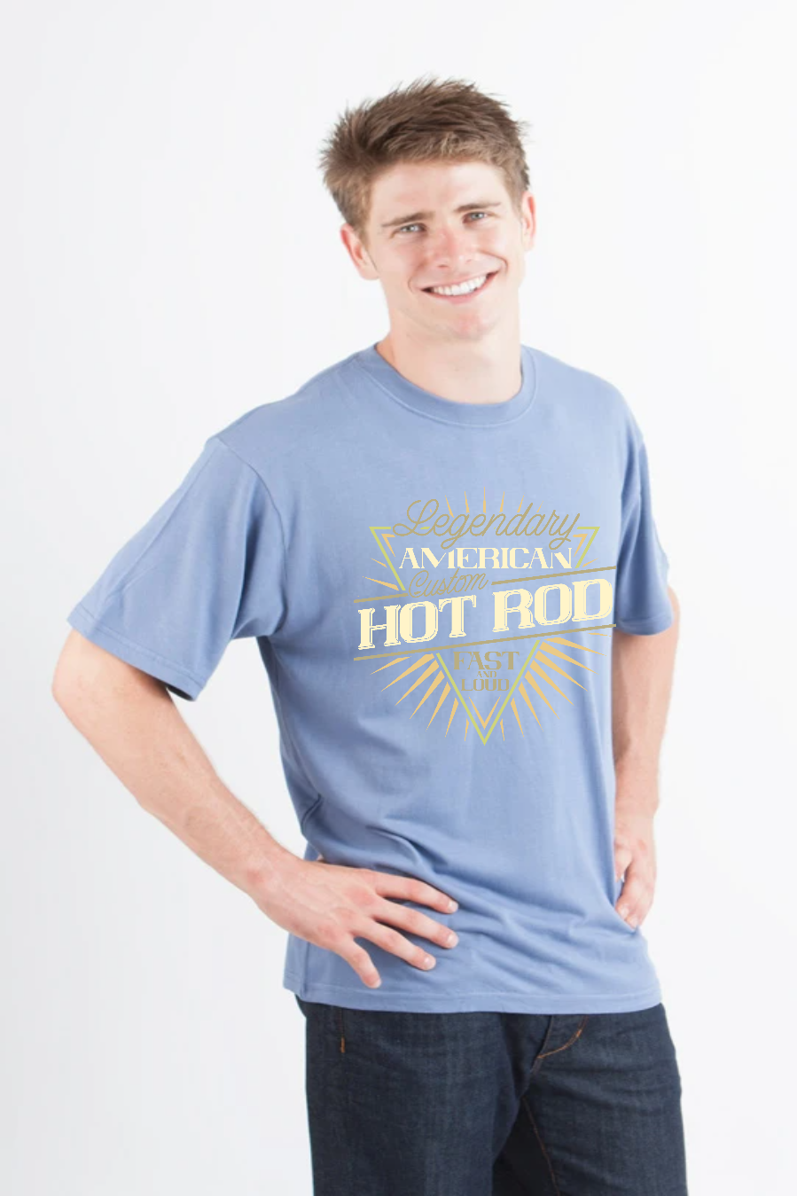 Spun Bamboo Legendary American Men's Bamboo Viscose/Organic Cotton Short Sleeve Graphic T-Shirt — back view