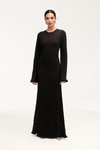 Leilani Crochet Maxi Dress - Black Clothing Veiled 