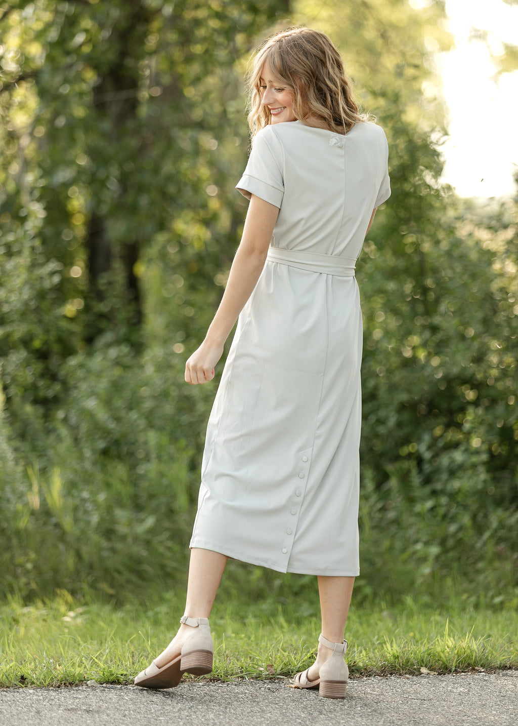 Inherit Co. Lennox Classic Midi Dress - 46" — side view