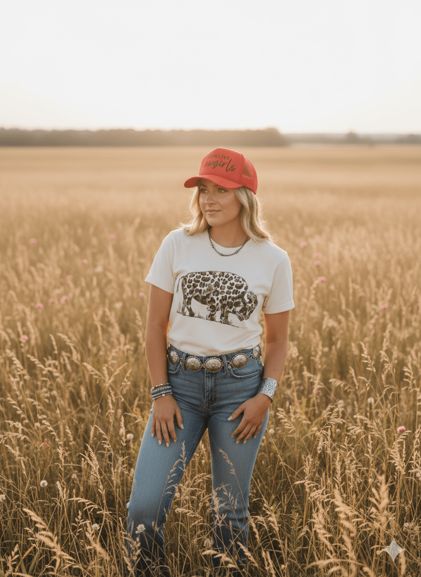 Wild Junkie Leopard Buffalo Graphic Tee — construction detail