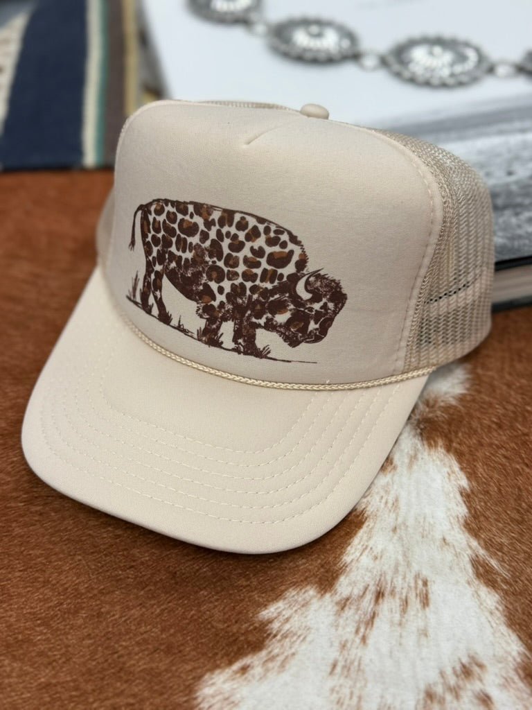 Wild Junkie Leopard Buffalo Trucker Hat — hats category context
