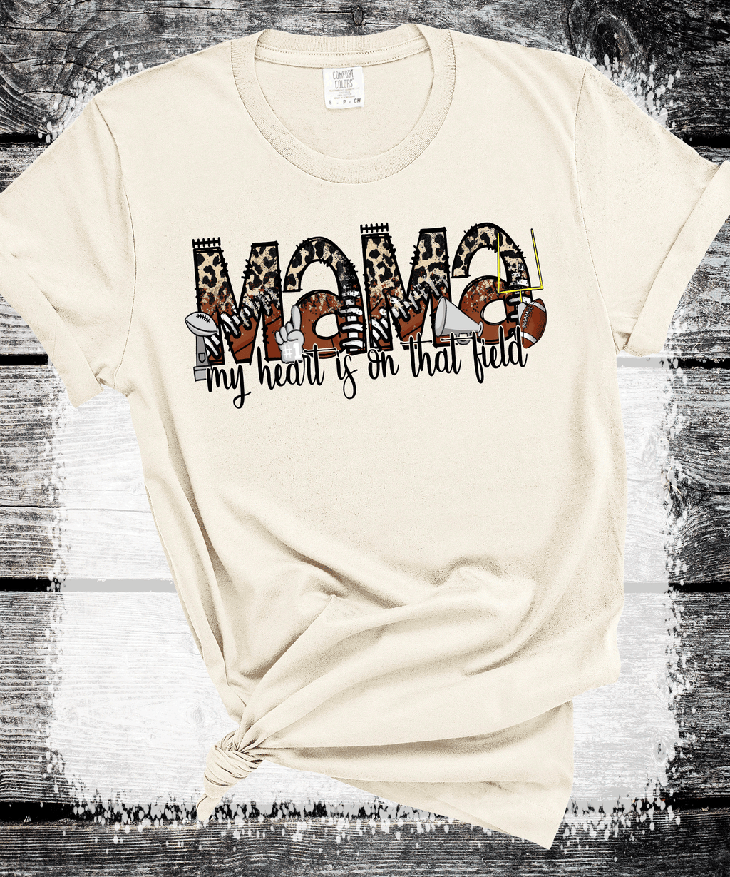 A Blessed Texas Mess Boutique Football MAMA leopard print, custom Football shirts, Personalized Football… — main product shot
