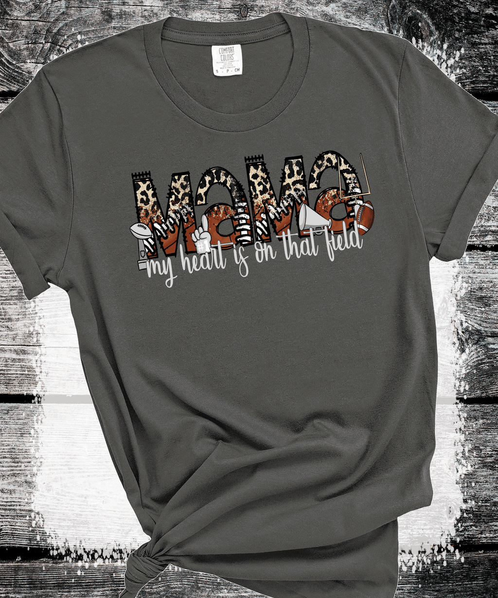 A Blessed Texas Mess Boutique Football MAMA leopard print, custom Football shirts, Personalized Football… — detail shot 6