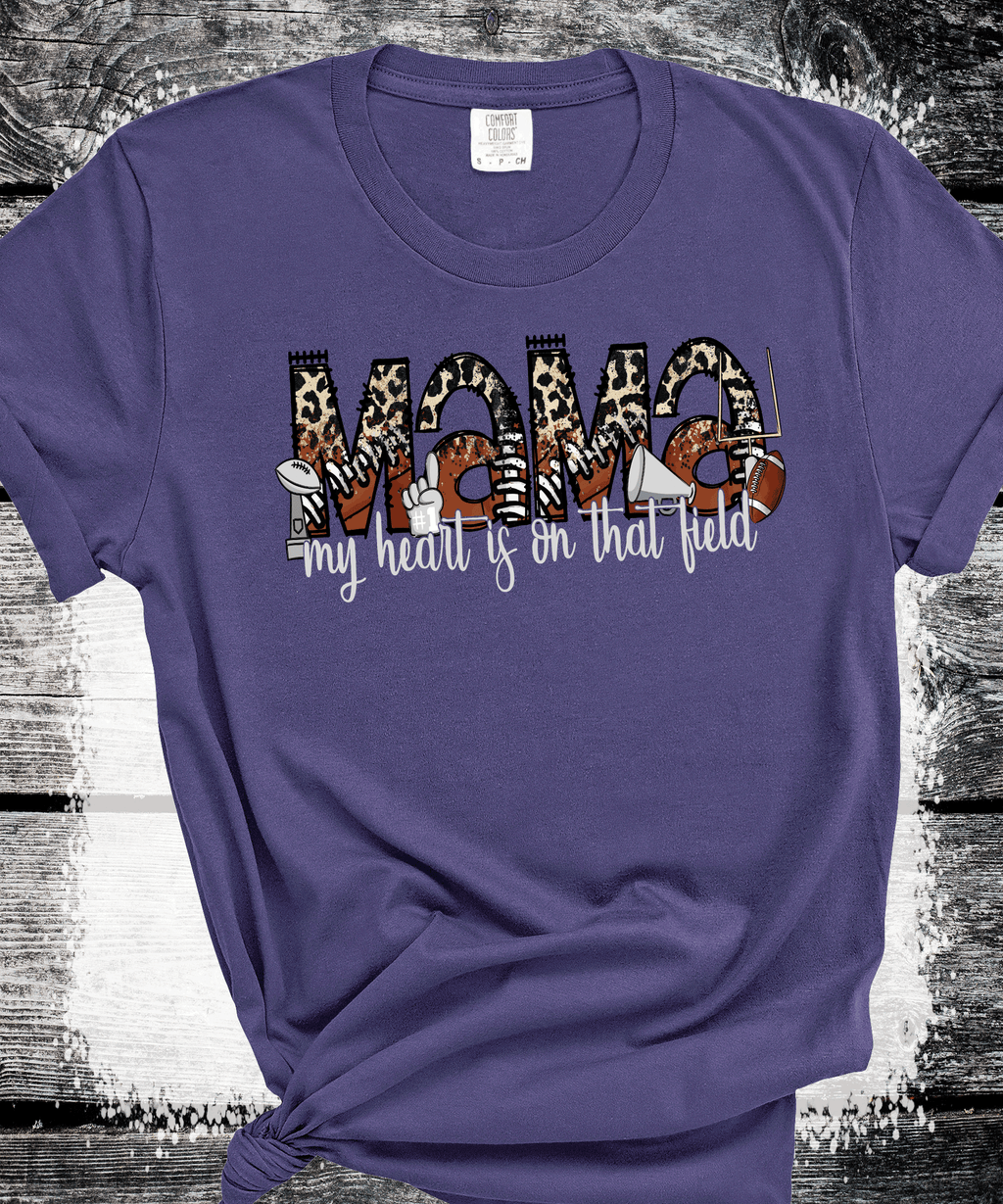 A Blessed Texas Mess Boutique Football MAMA leopard print, custom Football shirts, Personalized Football… — A Blessed Texas Mess Boutique branding close-up