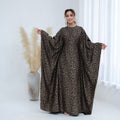 Leopard Print Batwing Maxi Dress(MA447)