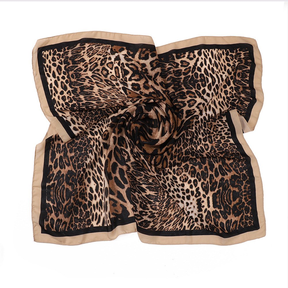 Mariam's Collection Leopard Print Square Scarf Hijab (MH182) — detail shot 9