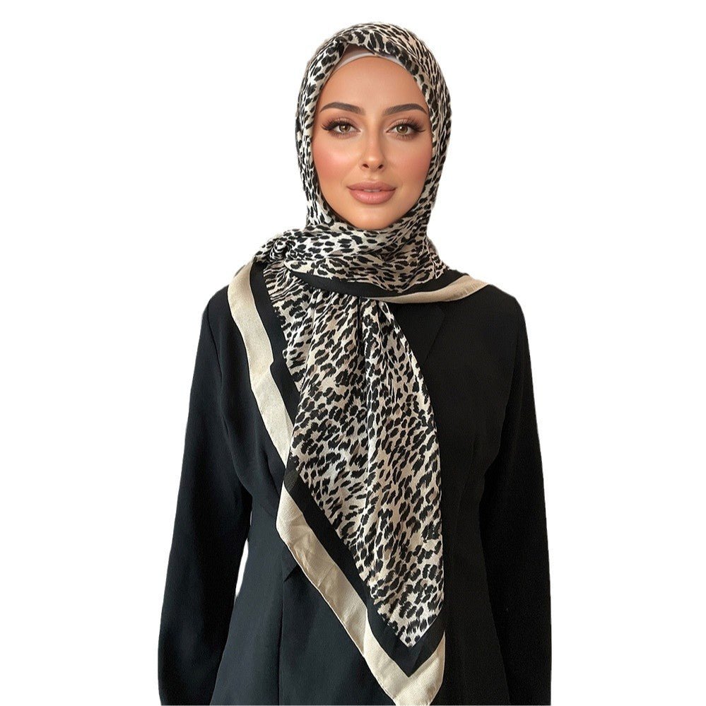 Mariam's Collection Leopard Print Square Scarf Hijab (MH182) — lifestyle worn / used context
