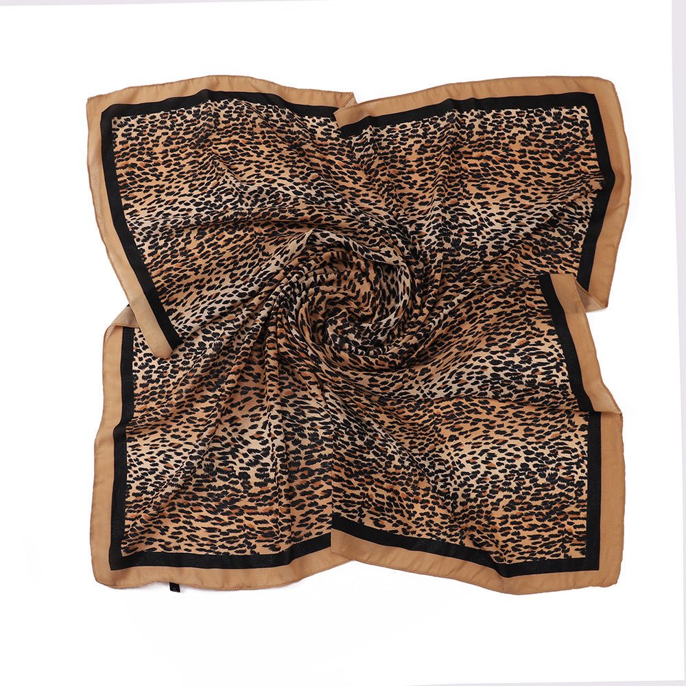 Mariam's Collection Mariam's Collection Leopard Print Square Scarf Hijab (MH182) — fabric or material detail