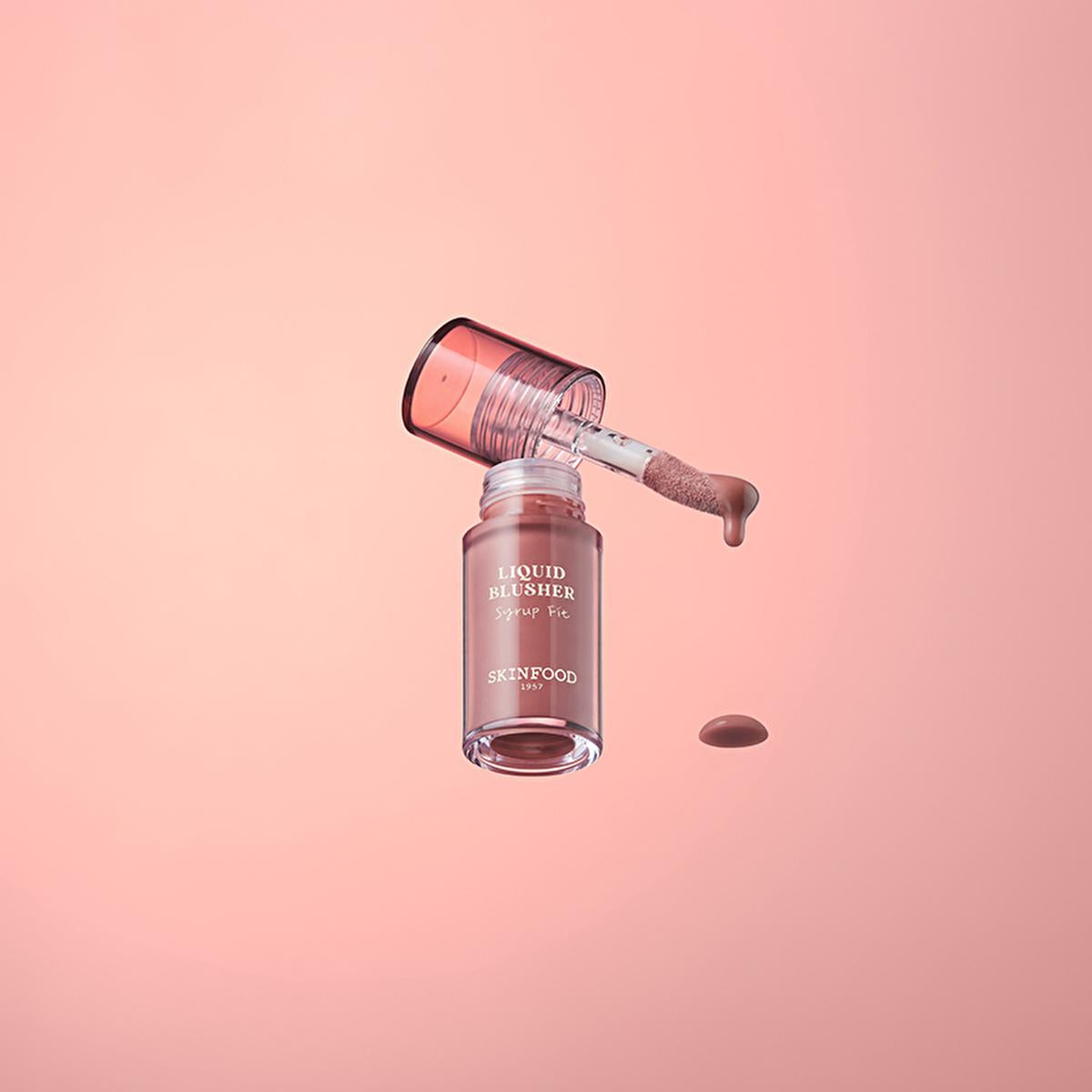 Skinfood Syrup Fit Liquid Blush 01 Raspberry Vanilla Makeup Blush - Natural Cheek Color with Raspberry Vanilla Scent