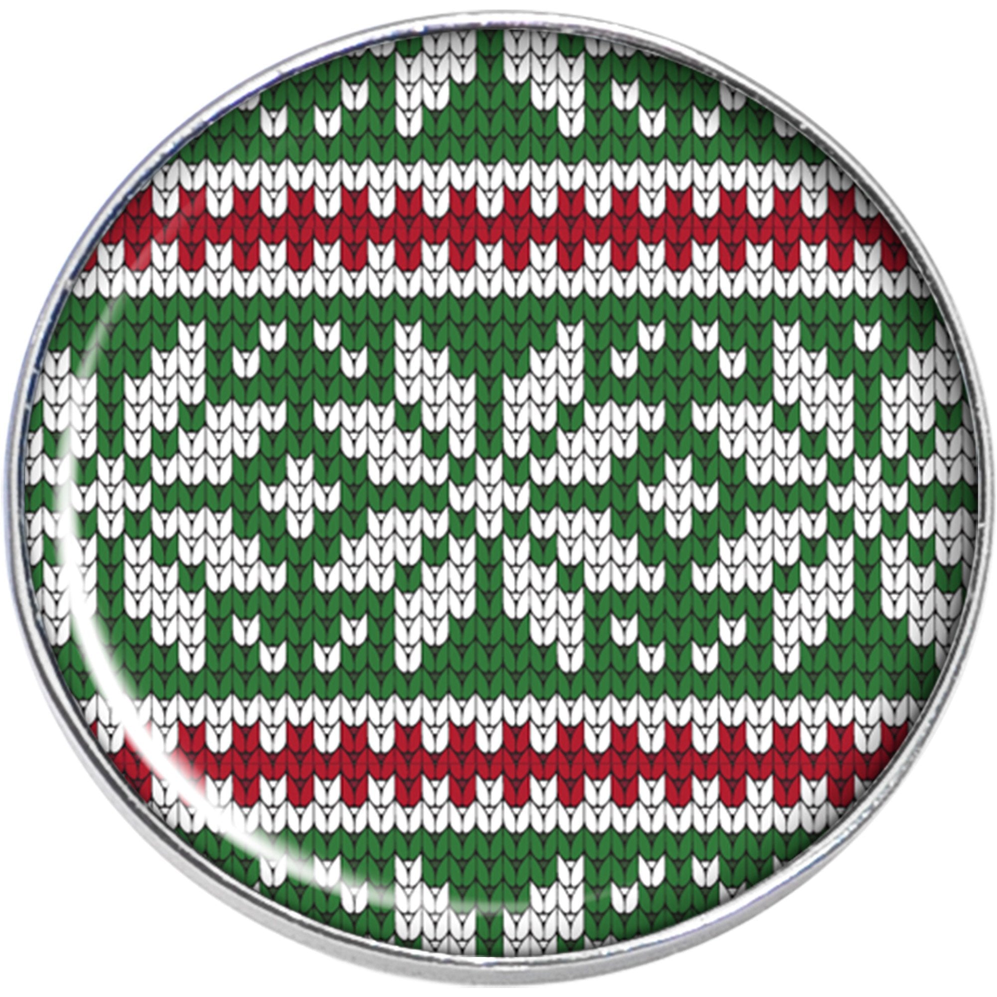 BodyCandy Green Red Christmas Sweater Stud Earrings — lifestyle context