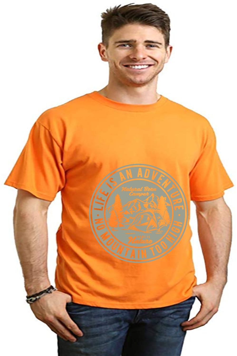 Spun Bamboo Life Is An Adventure Men's Bamboo Viscose/Organic Cotton Short Sleeve Graphic T-Shirt — color detail