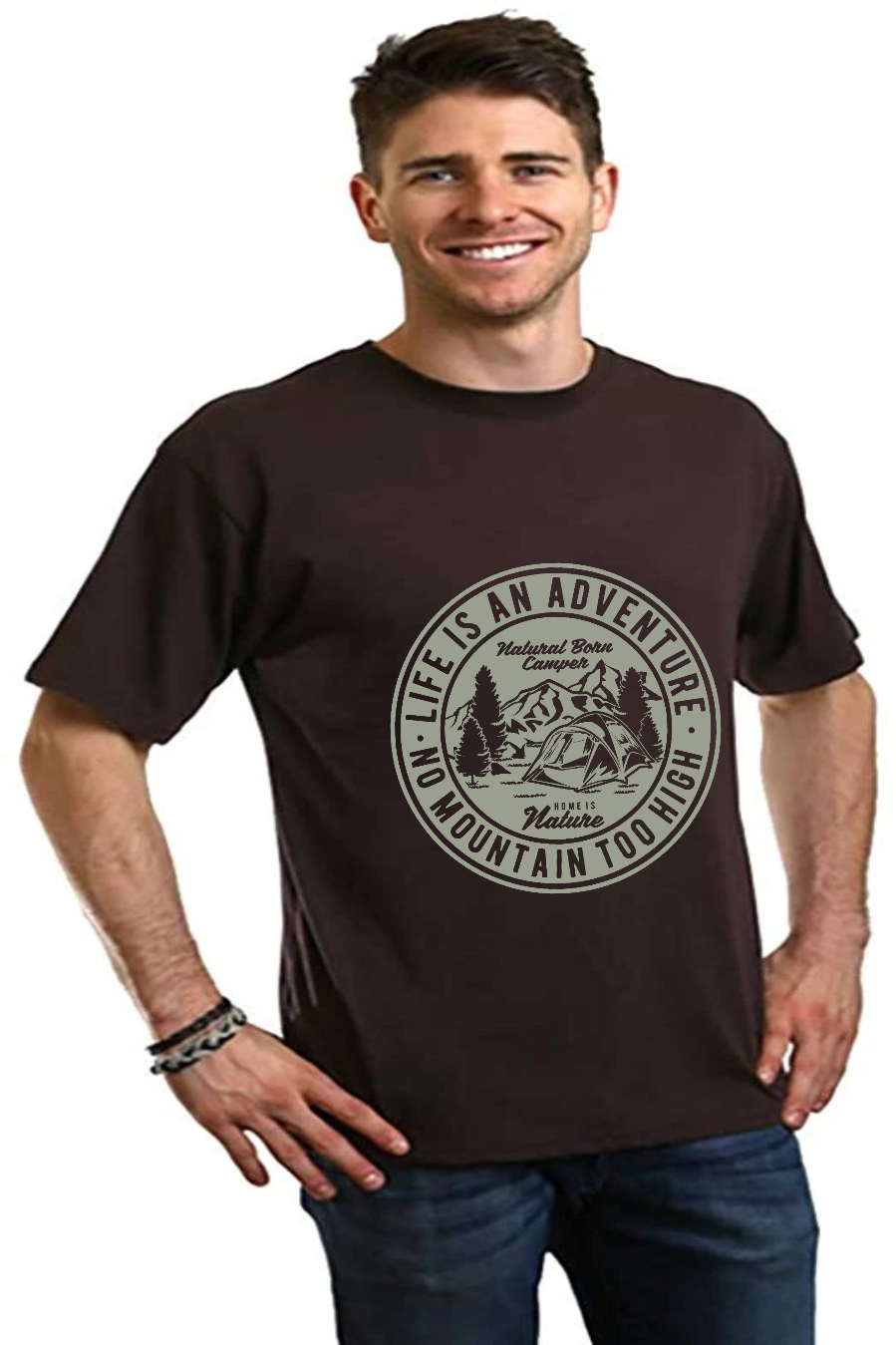 Spun Bamboo Life Is An Adventure Men's Bamboo Viscose/Organic Cotton Short Sleeve Graphic T-Shirt — alternative angle