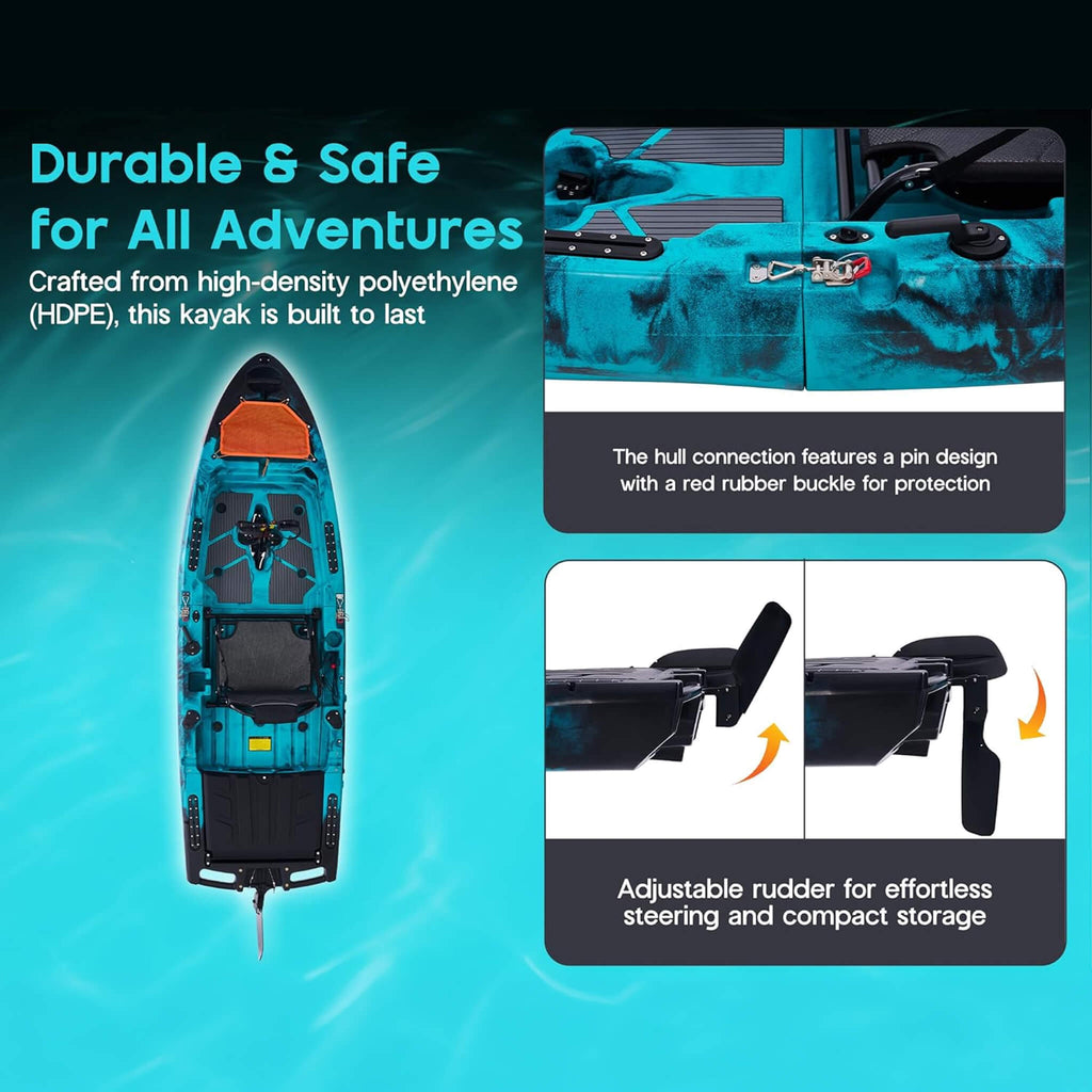 Lightweight 10FT 1-Person Modular Fishing Kayak With Fin Drive System (SAK21489) – SAKSBY WHOLESALE, view 4