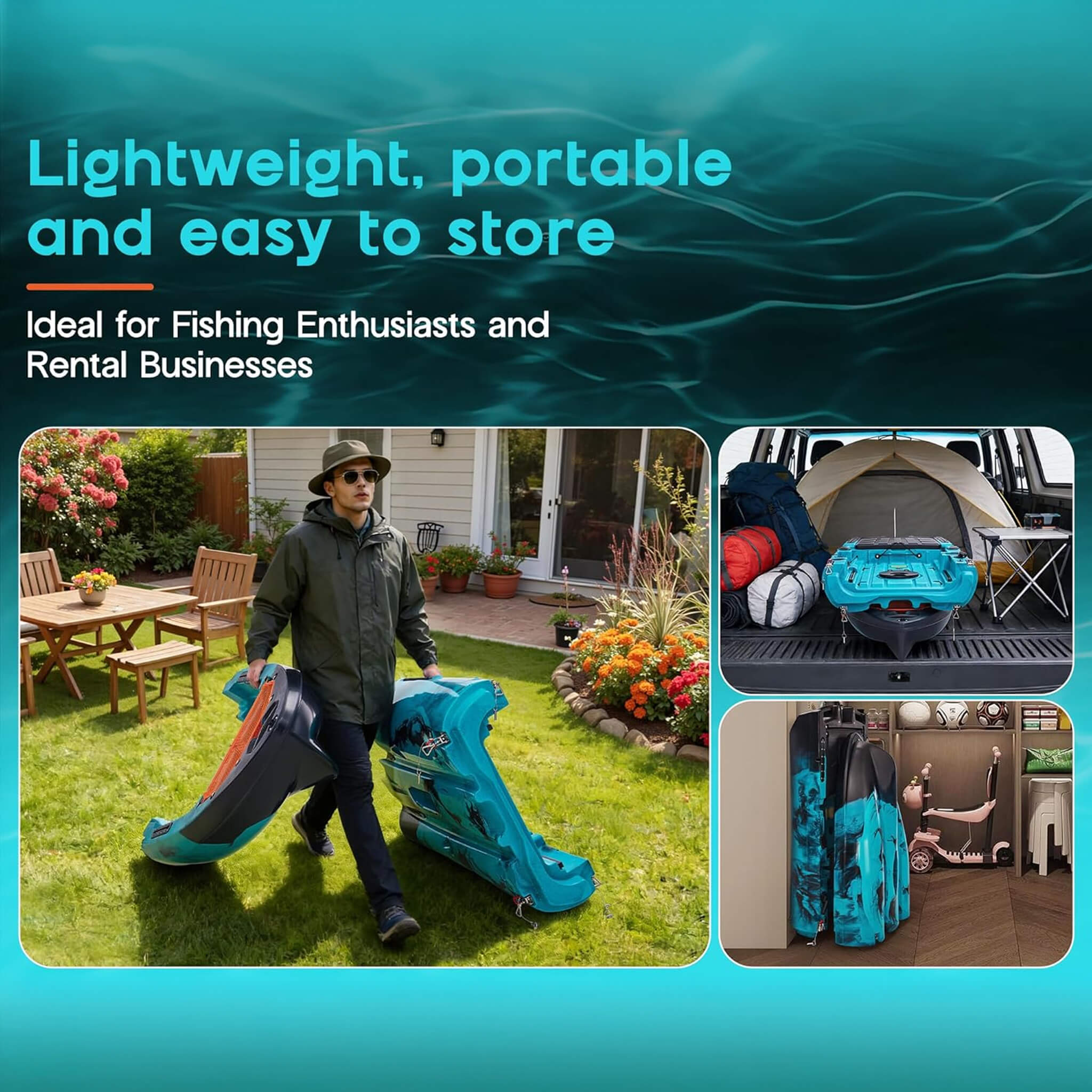 Lightweight 10FT 1-Person Modular Fishing Kayak With Fin Drive System (SAK21489) – SAKSBY WHOLESALE, view 6