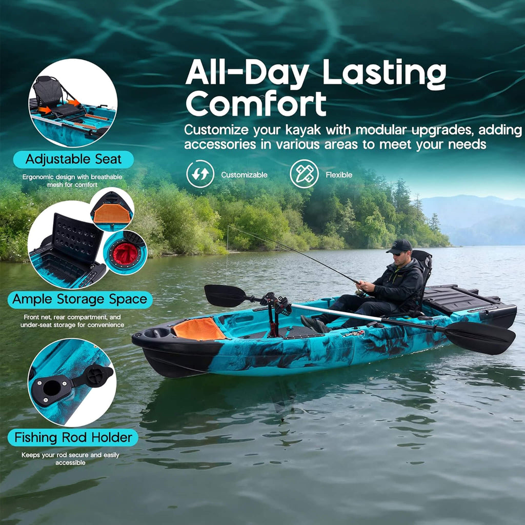 Lightweight 10FT 1-Person Modular Fishing Kayak With Fin Drive System (SAK21489) – SAKSBY WHOLESALE, view 5