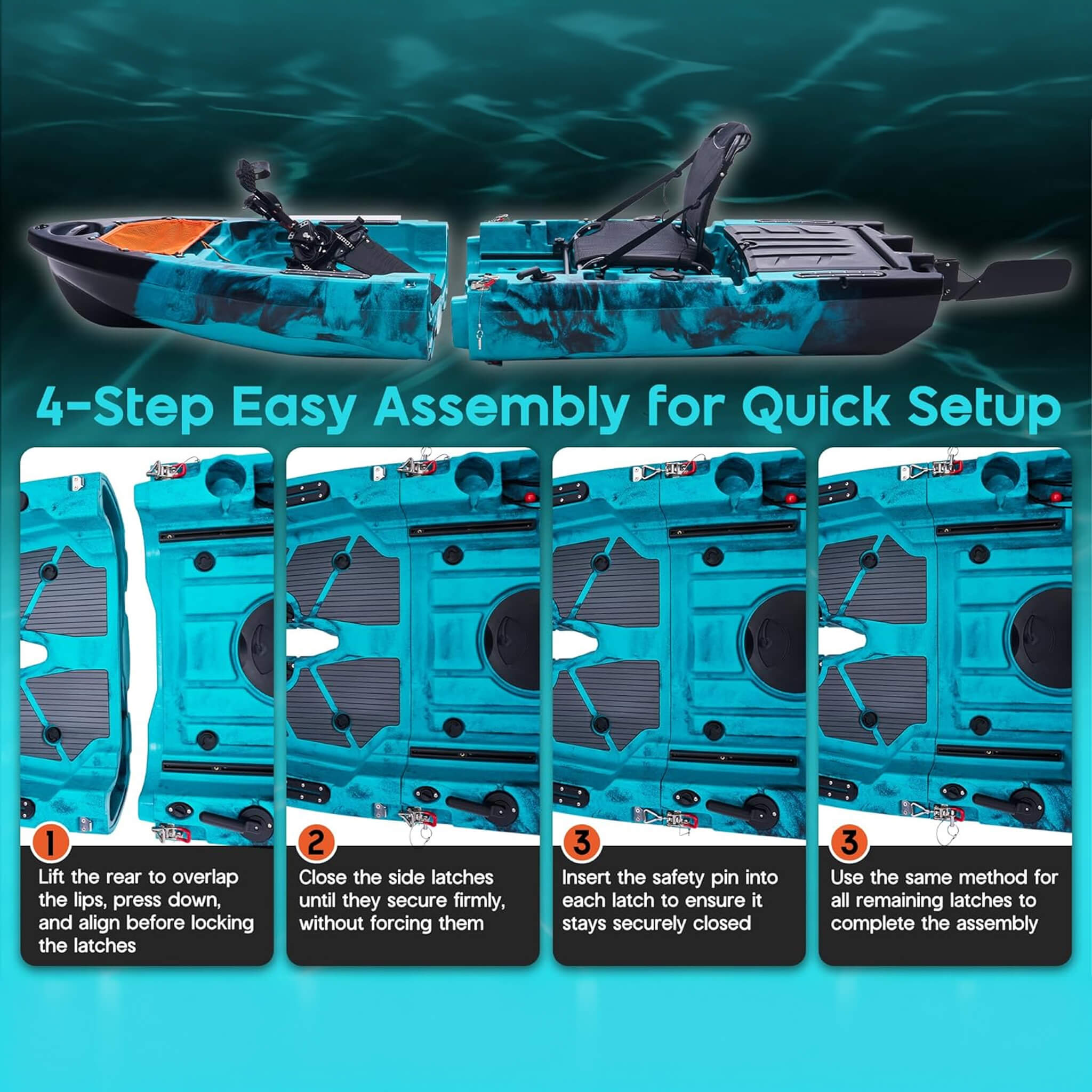 Lightweight 10FT 1-Person Modular Fishing Kayak With Fin Drive System (SAK21489) – SAKSBY WHOLESALE, view 7