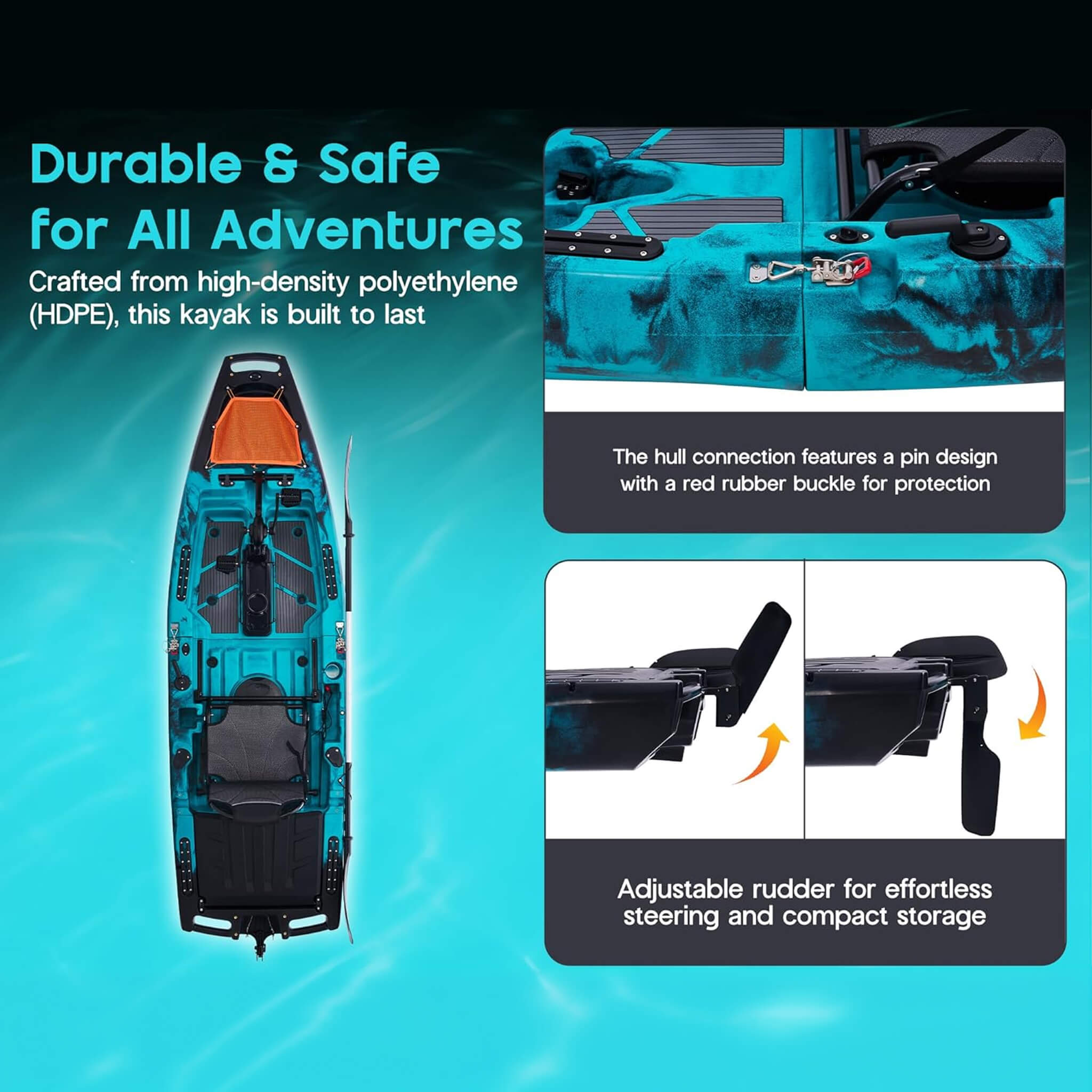 Lightweight 10FT 1-Person Modular Fishing Kayak With Propeller Drive System (SAK67032) – SAKSBY WHOLESALE, view 7