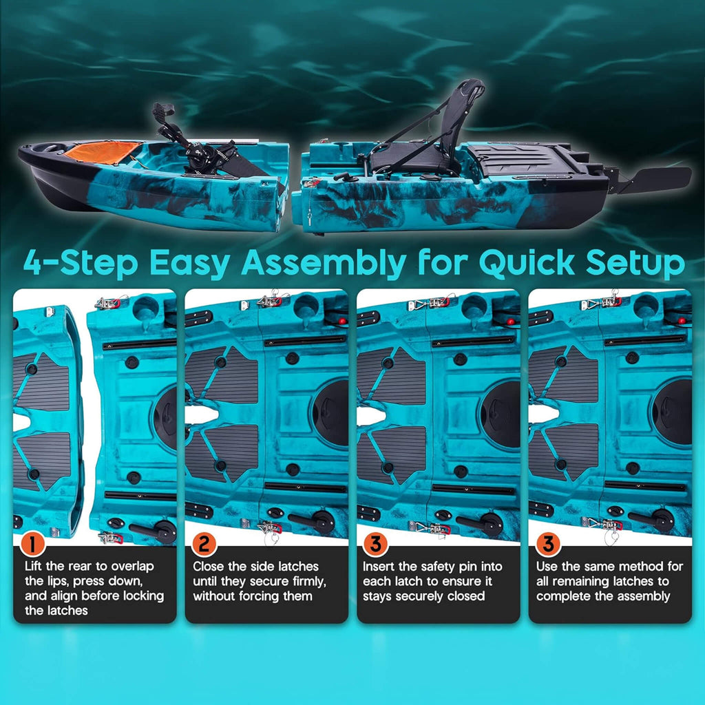 Lightweight 10FT 1-Person Modular Fishing Kayak With Propeller Drive System (SAK67032) – SAKSBY WHOLESALE, view 4