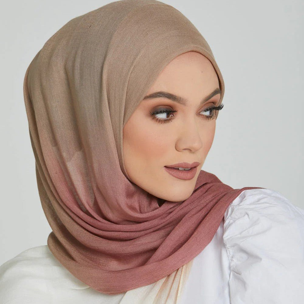Mariam's Collection Lightweight Breathable Gradient Shawl Hijab (MH194) — construction detail