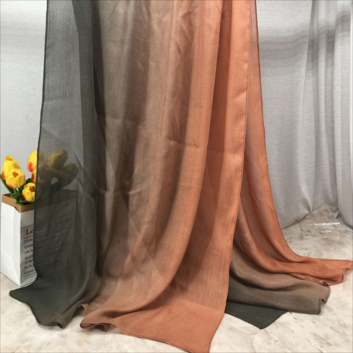 Mariam's Collection Lightweight Breathable Gradient Shawl Hijab (MH194) — Mariam's Collection branding close-up