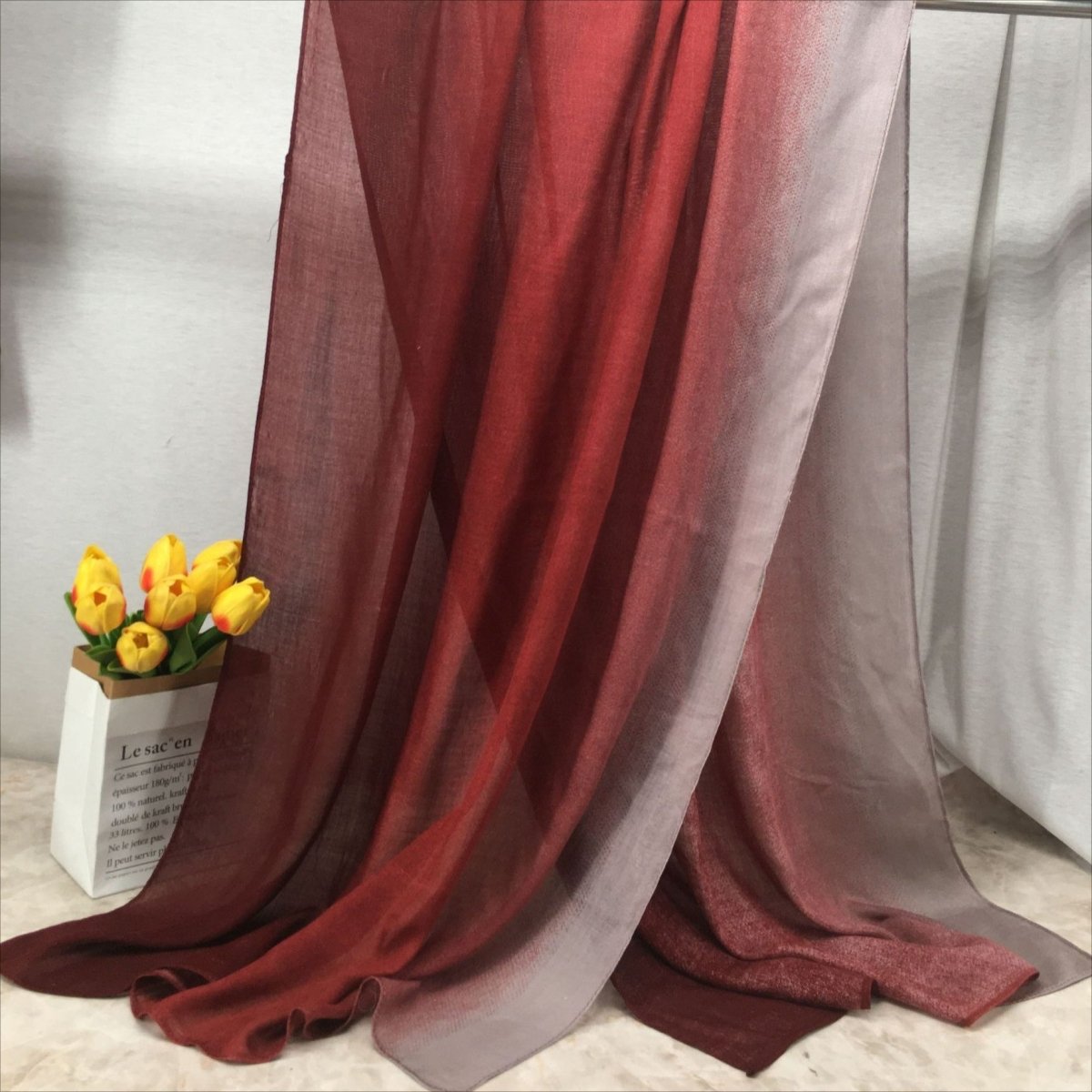 Mariam's Collection Lightweight Breathable Gradient Shawl Hijab (MH194) — product on model