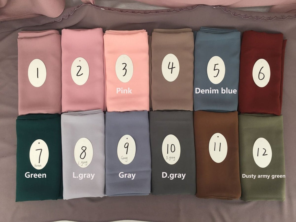 Mariam's Collection Lightweight Breathable Soft Minimalist Hijab (MH191) — Mariam's Collection branding close-up