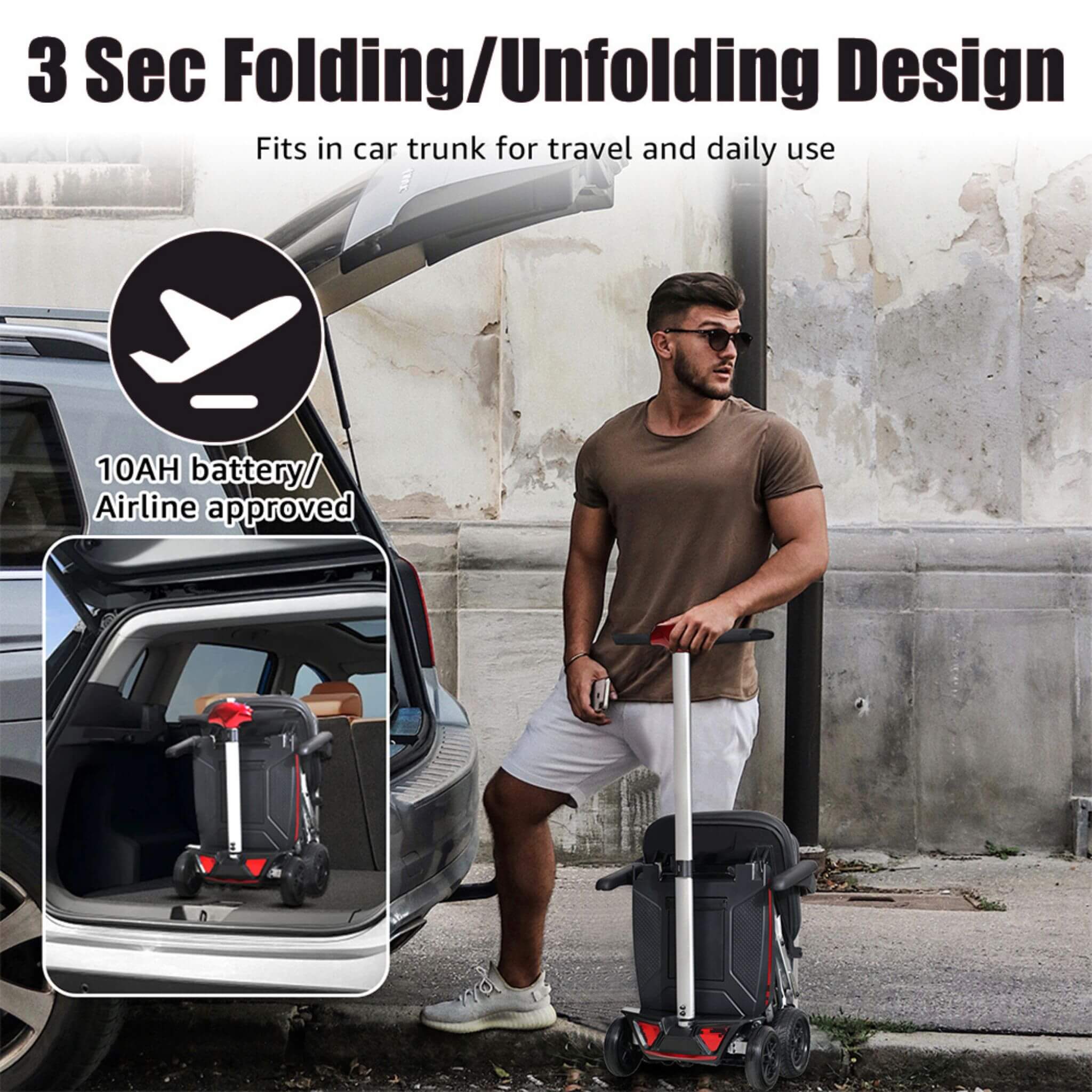 Lightweight Powered Folding Mobility Scooter For Adults And Seniors (SAK53214) – SAKSBY WHOLESALE, view 5