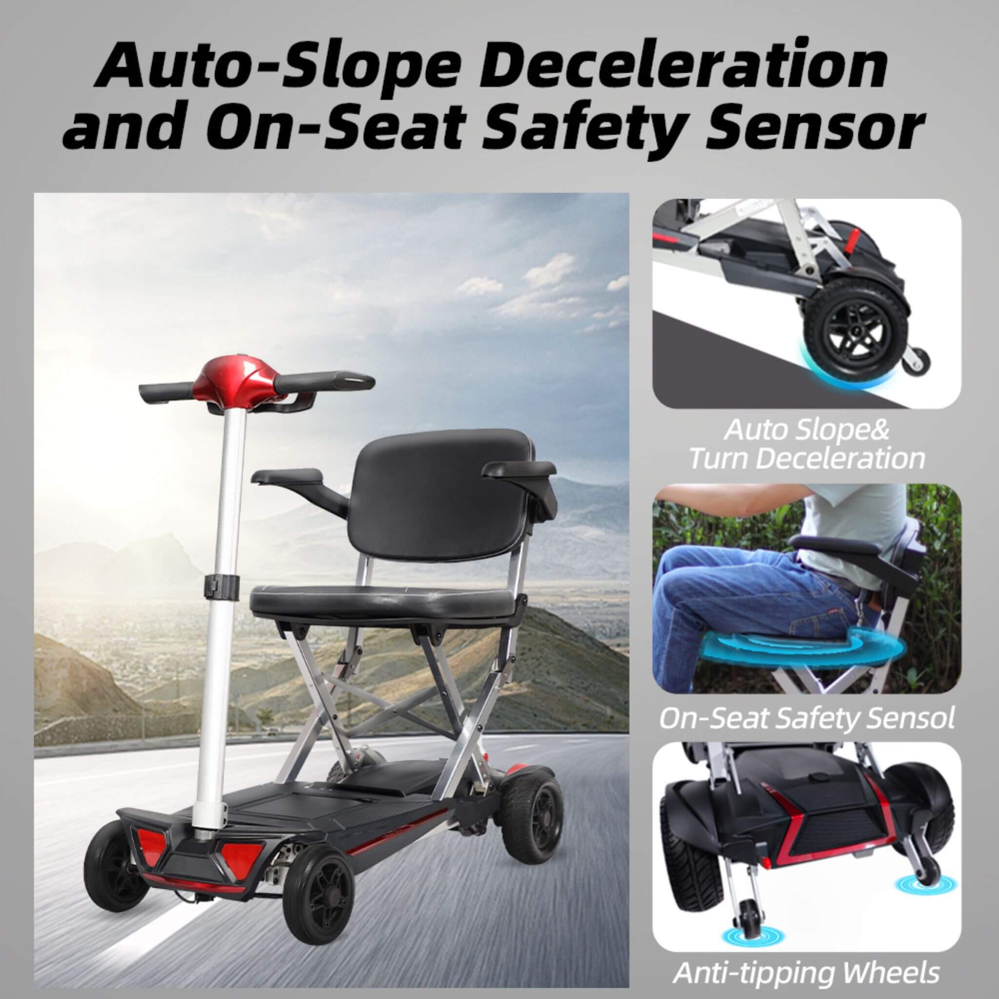 Lightweight Powered Folding Mobility Scooter For Adults And Seniors (SAK53214) – SAKSBY WHOLESALE, view 9