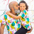 Princess Awesome & Boy Wonder "Purr-casso" Art Cats Henley Short Sleeve Tee — main product shot