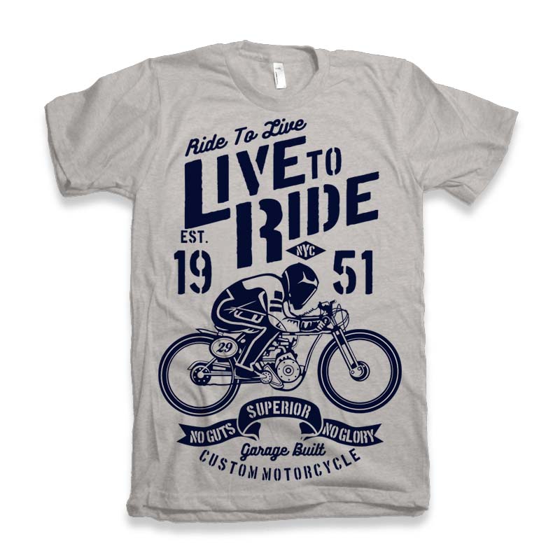Spun Bamboo Live To Ride Men's Bamboo Viscose/Organic Cotton Short Sleeve Graphic T-Shirt — detail close-up