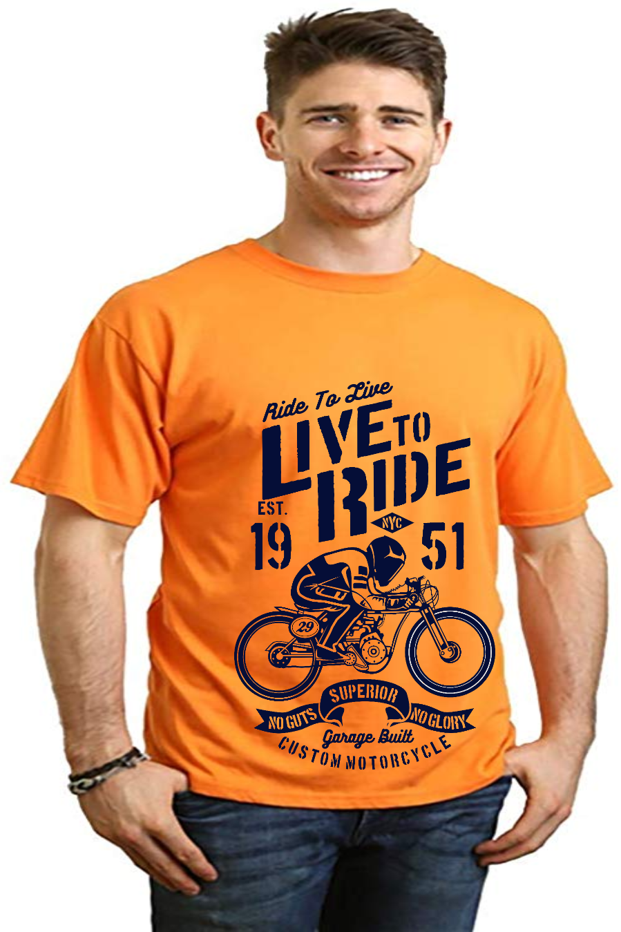 Spun Bamboo Live To Ride Men's Bamboo Viscose/Organic Cotton Short Sleeve Graphic T-Shirt — alternative angle