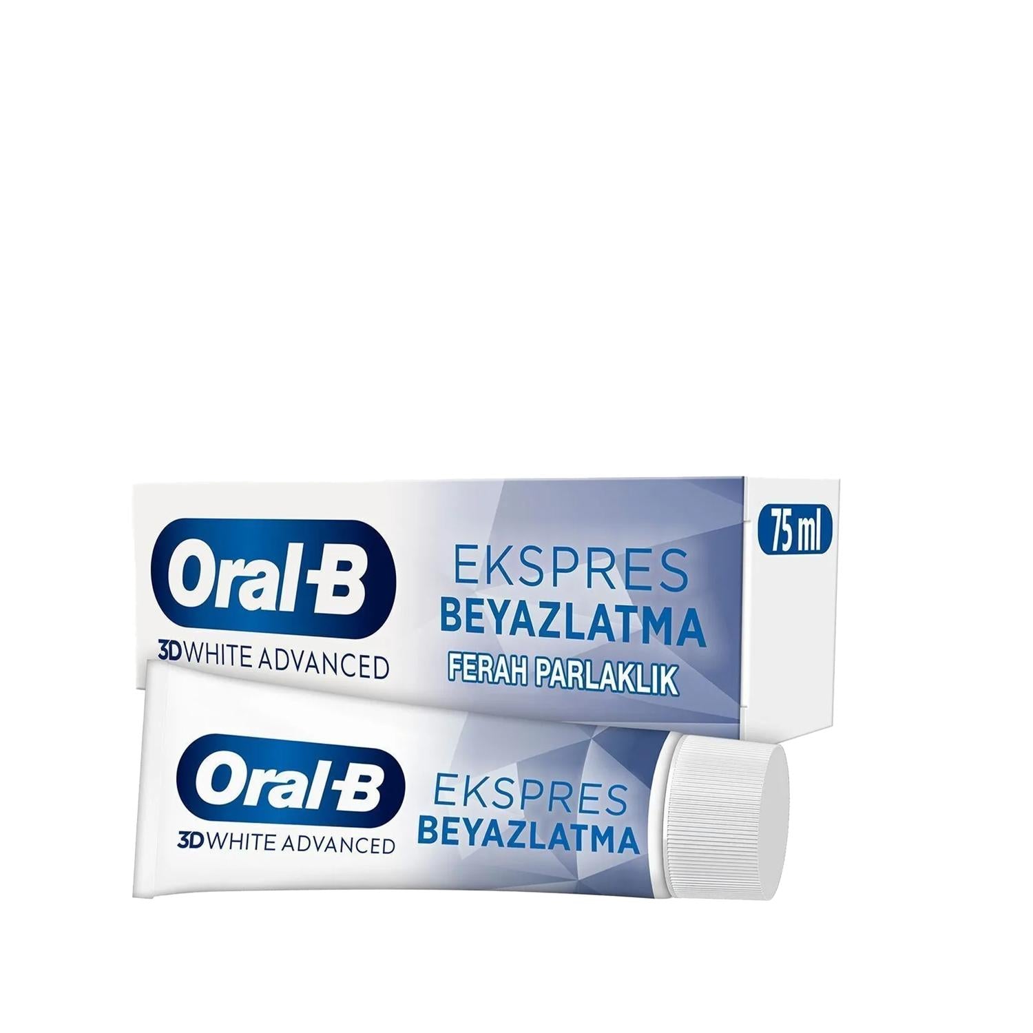 Oral-B 3D White Advanced Express Whitening Toothpaste for a Brighter Smile - 75ml