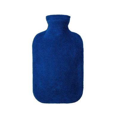 Fashy Polar Fleece Hot Water Bottle - 2 Liter Blue - Comfort & Pain Relief