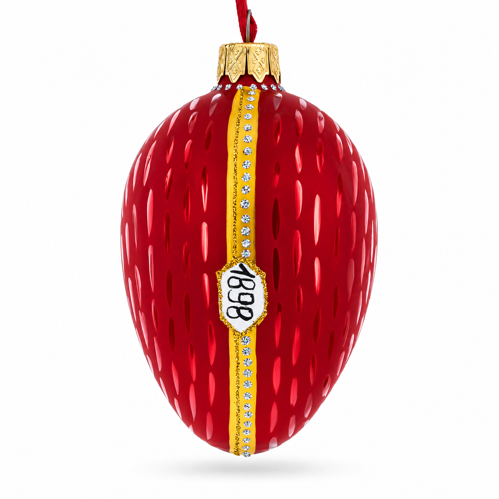 1898 Kelch Hen Royal Egg Glass Christmas Ornament 4 Inches