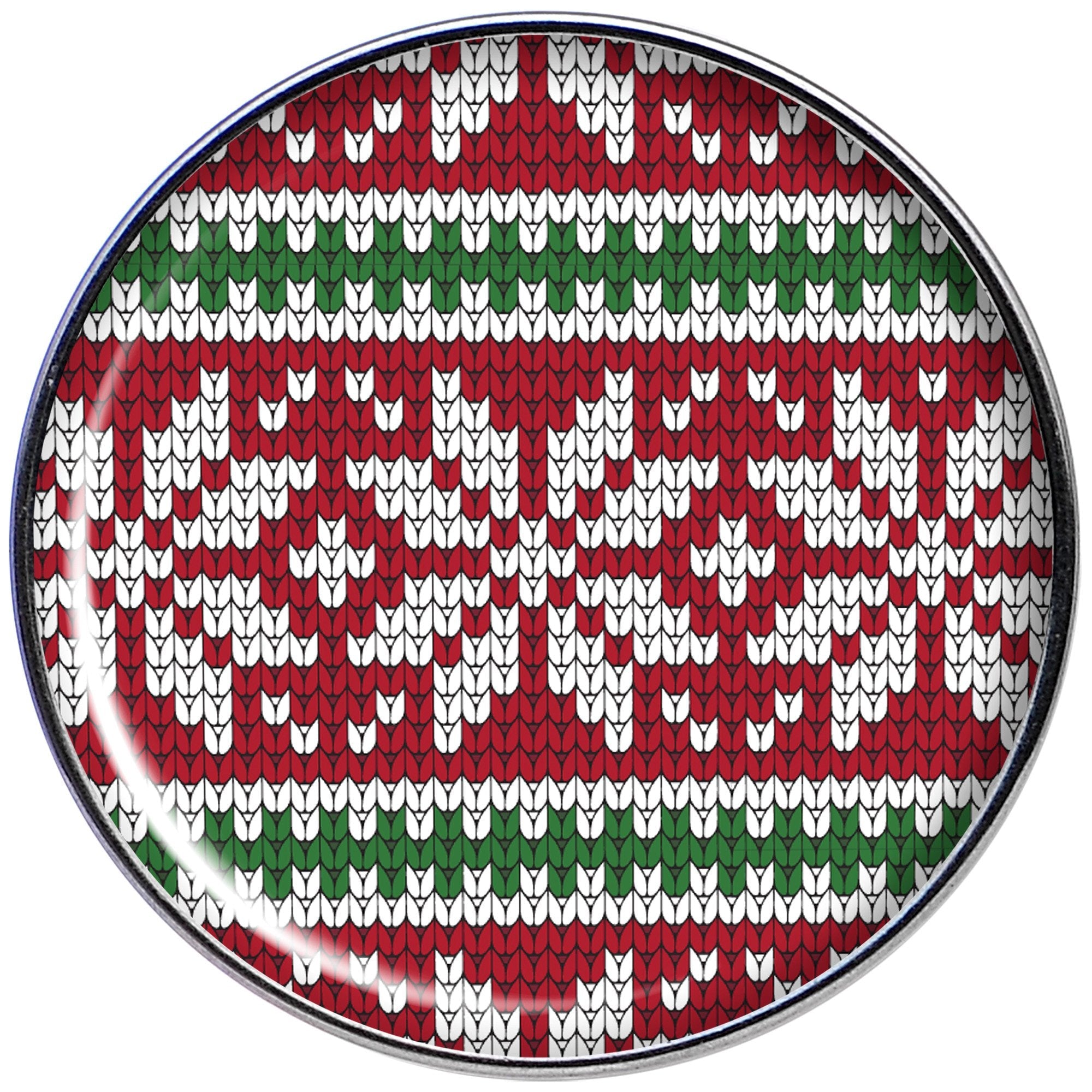 BodyCandy Red Green Christmas Sweater Barbell Tongue Ring — detail and construction