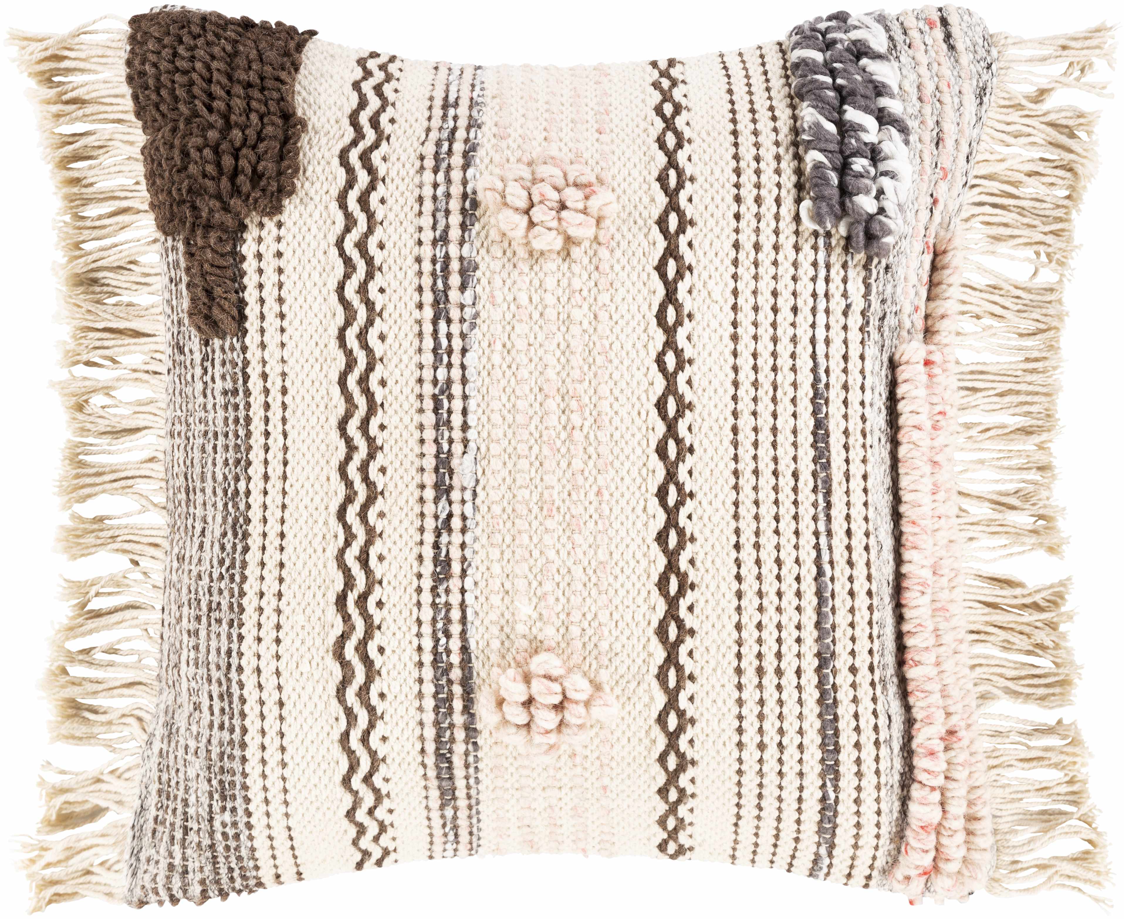 Lenorah Pink&White Textured Throw Pillow - Clearance – Boutique Rugs