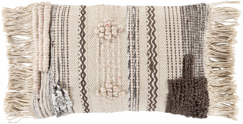 Lenorah Pink&White Textured Throw Pillow - Clearance – Boutique Rugs, view 5
