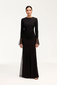 Lolita Rouched Mesh Top - Black Clothing Veiled 