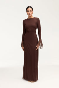 Lolita Rouched Mesh Top - Espresso Clothing Veiled 