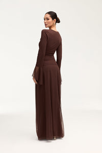 Lolita Rouched Mesh Top - Espresso Clothing Veiled 