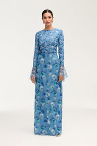 Lolita Rouched Mesh Top - Floral Clothing Veiled 