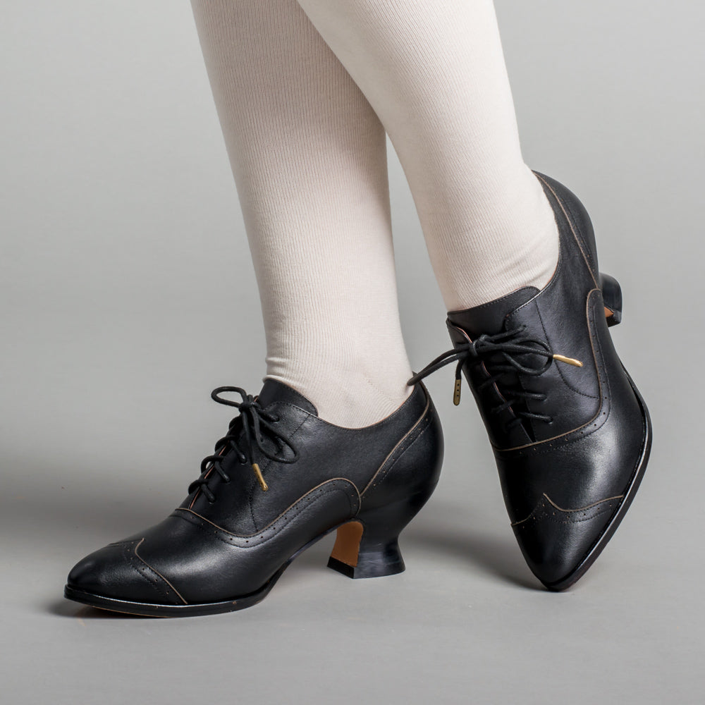 American Duchess Londoner Edwardian Oxfords (Black) — historical footwear by American Duchess