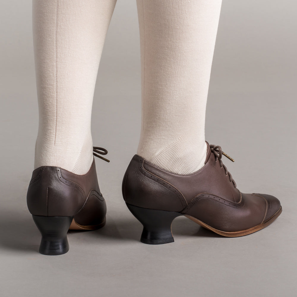American Duchess Londoner Women's Edwardian Oxfords (Brown) — lifestyle context